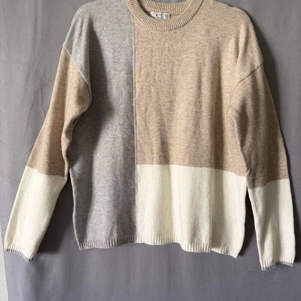 Poof Apparel color block sweater